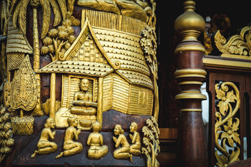 Fototapeta na wymiar Detail of a Temple in Chaing Rai, Thailand