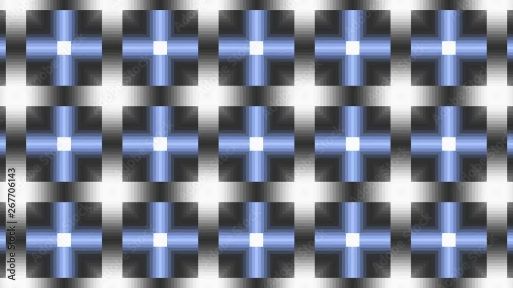 Aufkleber Symmetric mosaic tile transforming ornament. Mosaic circles. Abstract looping footage.