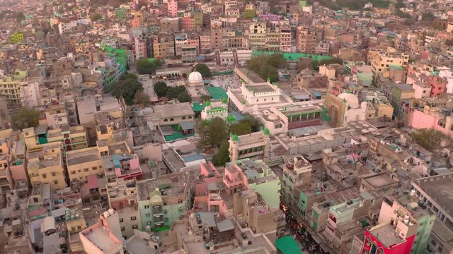 Ajmer Dargah Sharif, India, Sufi holy place, India, 4k aerial drone