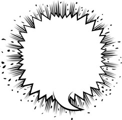 Vector illustrated retro comic book background with big blank speech bubble, pop art vintage style backdrop.