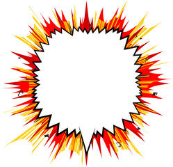 Vector illustrated retro comic book background with big blank speech bubble, pop art vintage style backdrop.