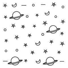 pattern of saturn planets with moons and stars