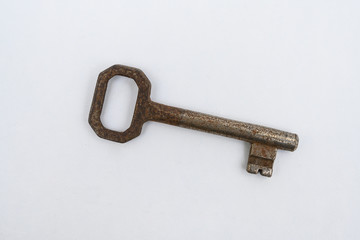old key isolated on white background