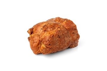 Smoked pork meat isolated on white background. 