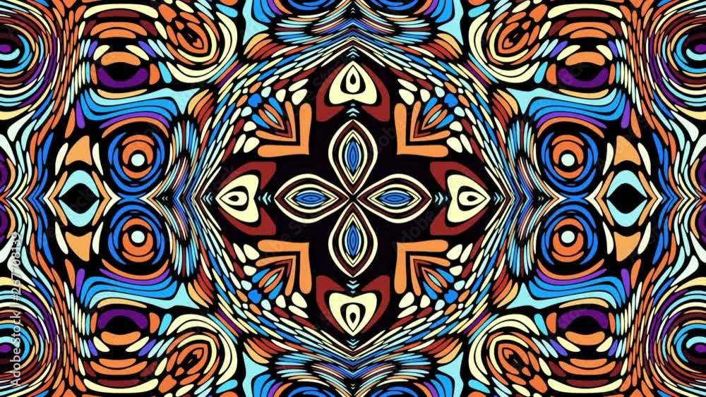 Poster transforming symmetric abstract pattern. futuristic abstract background. looping footage.