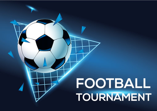 Football tournament with blue background template