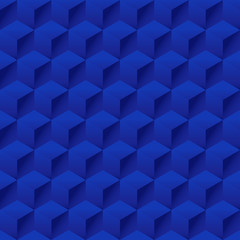 Seamless geometric 3d pattern, hexagon pattern, blue pattern with cubes, vector illustration