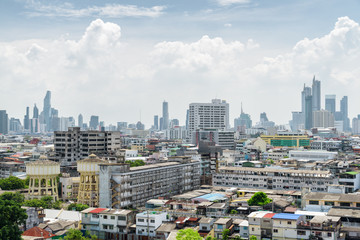 Fototapeta na wymiar Wonderful Bangkok skyline. Skyscrapers and residential buildings
