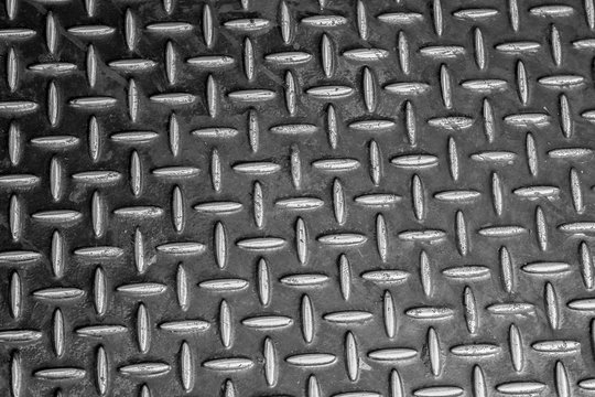 Rusty steel diamond plate texture, Steel checkerplate metal sheet.
