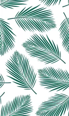 Tapeten Botanischer Druck Nahtloses Muster mit Palmblatt