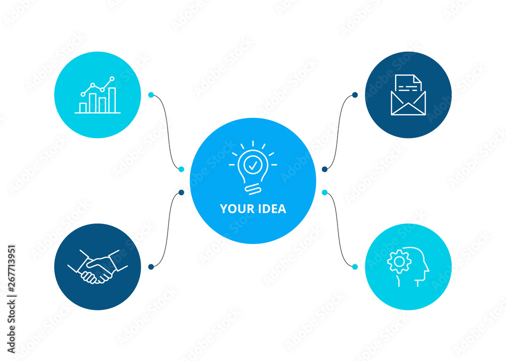 Poster Flowchart infographic template with 4 steps or options. Vector business template for presentation.