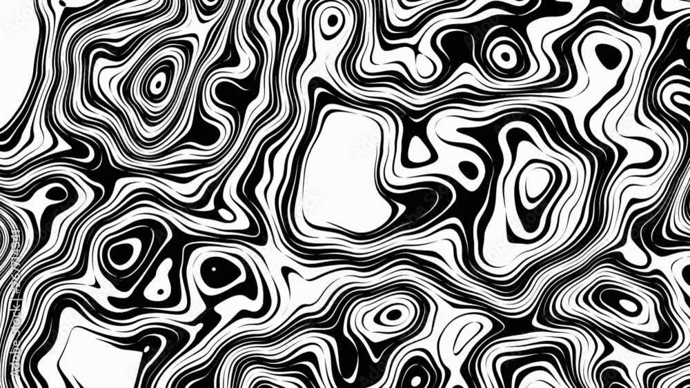 Aufkleber Moving and transform random wavy texture. Abstract psychedelic animated looping footage.