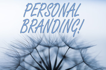 Handwriting text writing Personal Branding. Conceptual photo process of creating a recognizable...