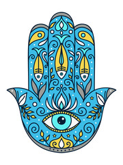 Hamsa on a white background. Vector illustration.