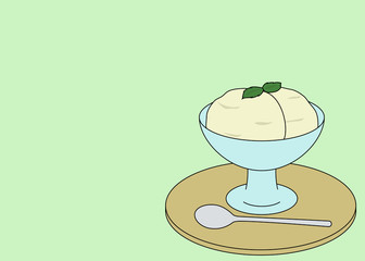 器に入ったアイスクリーム
