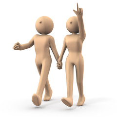 手を繋いで歩くカップル