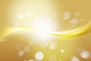 光輝くウェーブ　金色と黄色の背景 