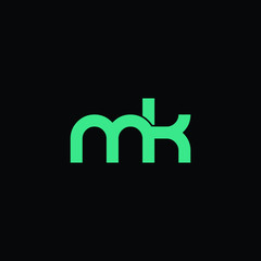 M and  K initials letter icon vector