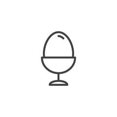 Egg on stand line icon. linear style sign for mobile concept and web design. Boiled egg outline vector icon. Breakfast food symbol, logo illustration. Pixel perfect vector graphics