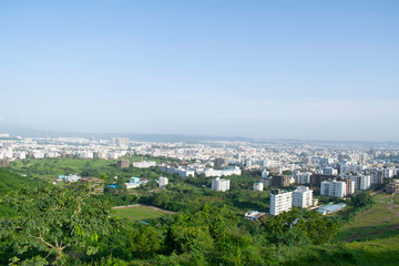 Fototapeta na wymiar City view from the hill, Pune, Maharashtra, India.