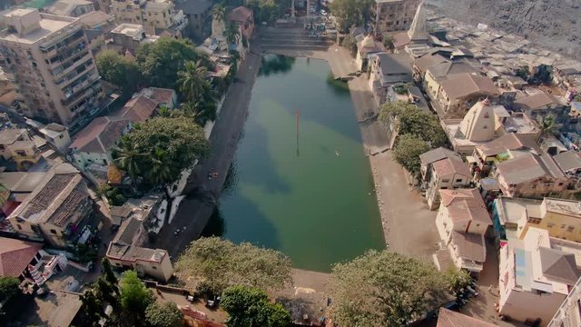 Tin Bati, Mumbai, reach and poor. 4k aerial skyline