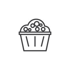 Cupcake line icon. linear style sign for mobile concept and web design. Muffin cake outline vector icon. Symbol, logo illustration. Pixel perfect vector graphics