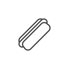 Obraz premium Hot dog line icon. Sausage sandwich linear style sign for mobile concept and web design. Frankfurter hotdog outline vector icon. Fast food symbol, logo illustration. Pixel perfect vector graphics