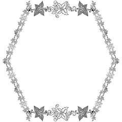 Vector illustration decor style flower frame for banner