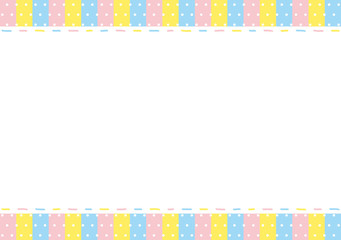 ステッチフレーム　ドットストライプ背景