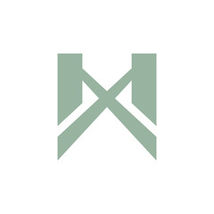 letter w bridge shape geometric logo vector