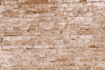 Old brick wall texture. Brick wall background brown color toned