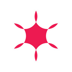 hexagonal sun light geometric logo vector