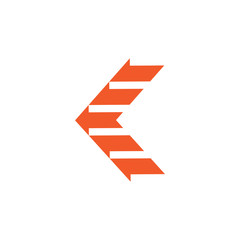 letter k stripes fast arrow abstract logo vector