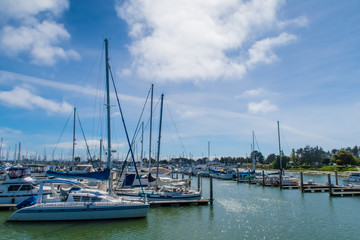Naklejka premium boats in the harbor