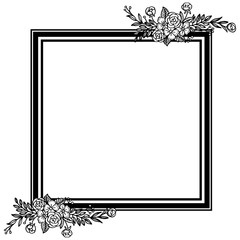 Vector illustration greeting card with design beautiful flower frame