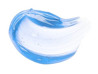 Light blue, watery lotion smears