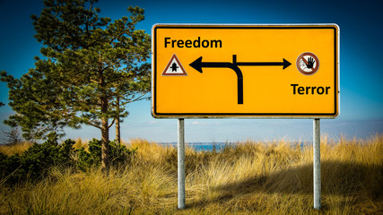 Street Sign to Freedom versus Terror