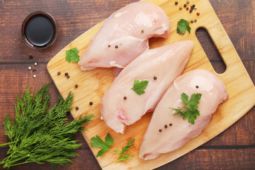 Chicken fillet with pepper and green ready for cooking