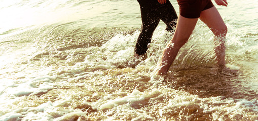 people on the sea beach