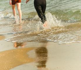 people on the sea beach