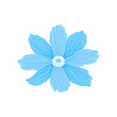 Light blue flower. Vector illustration on white background.