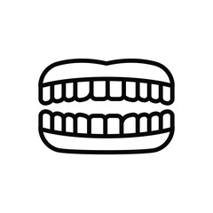 Fototapeta na wymiar Black line icon for teeth tooth 