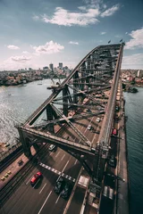 Foto op Plexiglas Grijs Luchtfoto van Sydney Harbour Bridge