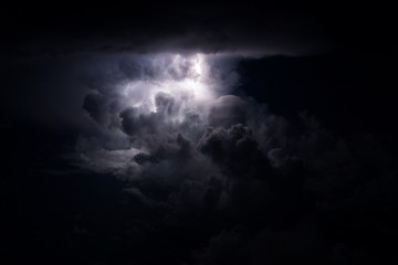 Naklejka na ściany i meble Thunderstorm with heavy lightning