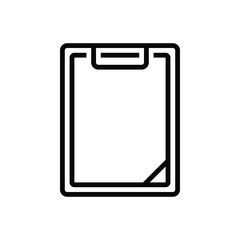 Black line icon for clipboard 