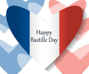 The French flag in the shape of a heart. 