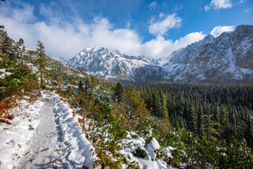snow covered tourist trails for hiking in slovakia tatra mountains © Martins Vanags