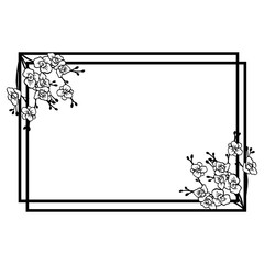 Vector illustration drawing decoration for flower frame