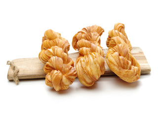 Chinese fried dough twist on white background