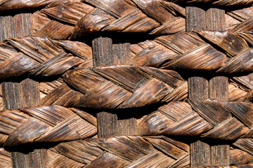 Natural braided rattan texture background. Rattan texture, detail handicraft bamboo weaving texture background. Top view. Flat lay. pattern
